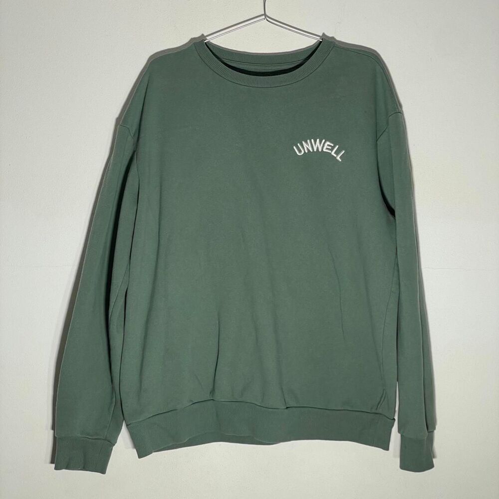 Unwell Women's Green and Khaki Sweatshirt
